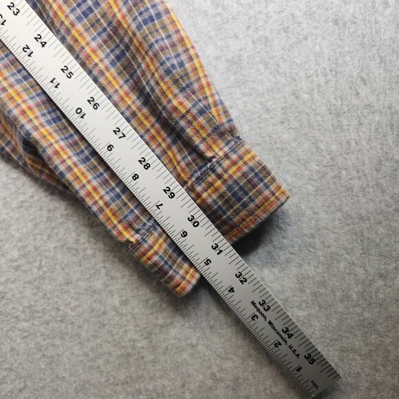 Patagonia Shirt Mens L Yellow Plaid Organic Cotton Flannel Pockets Outdoor Cabin - Picture 11 of 16